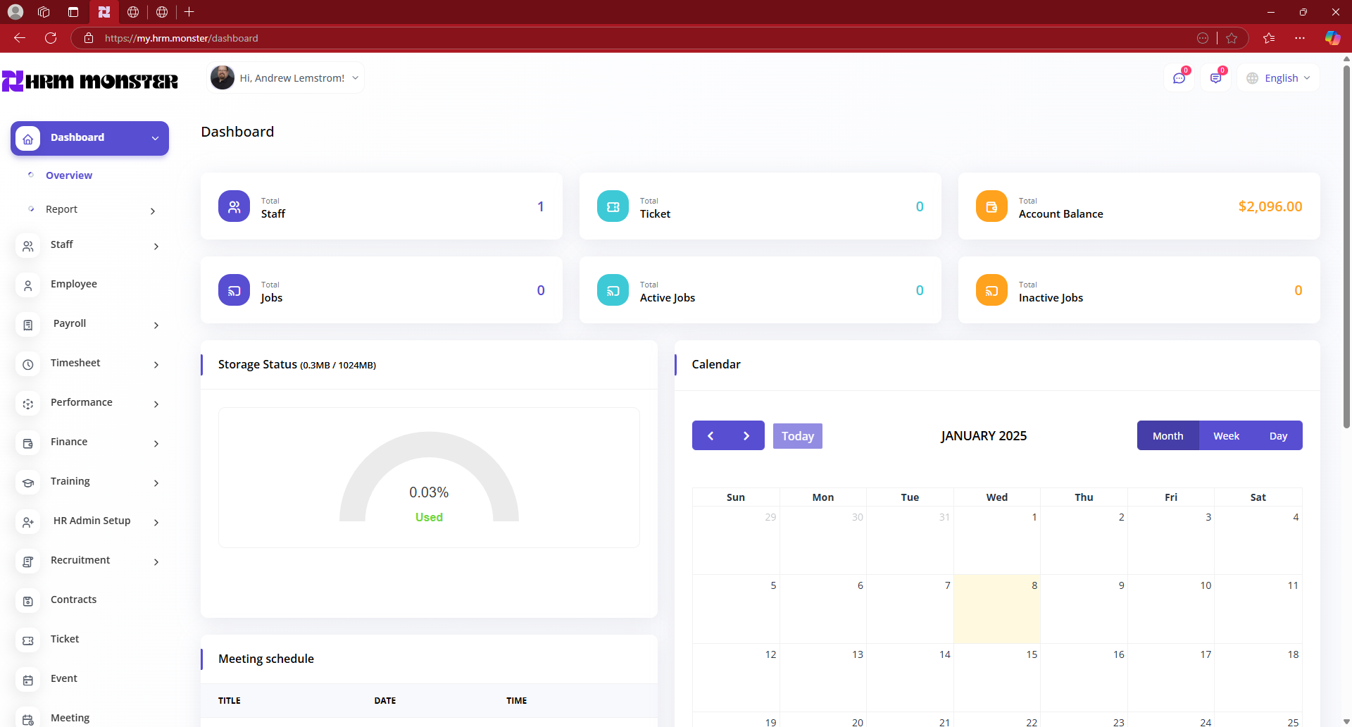HRM Monster Dashboard