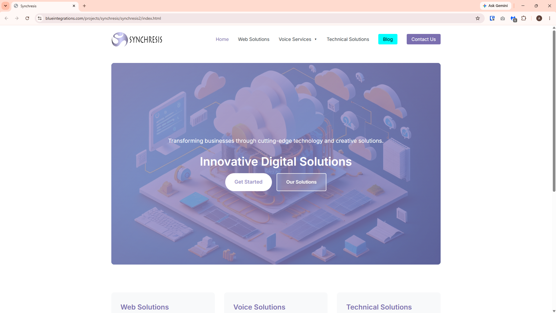 Synchresis website layout